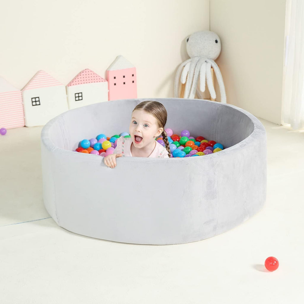 Extra Large Foam Ball Pit for Toddlers, 47x14 inch Soft Baby Ball Pit with Washable Velvet Cover (Balls not