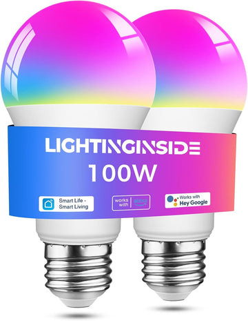 Smart Light Bulbs 100W Equivalent, Works with Alexa/Google Home/SmartLife, 1350LM 11W RGBCW Color Changing LED Light
