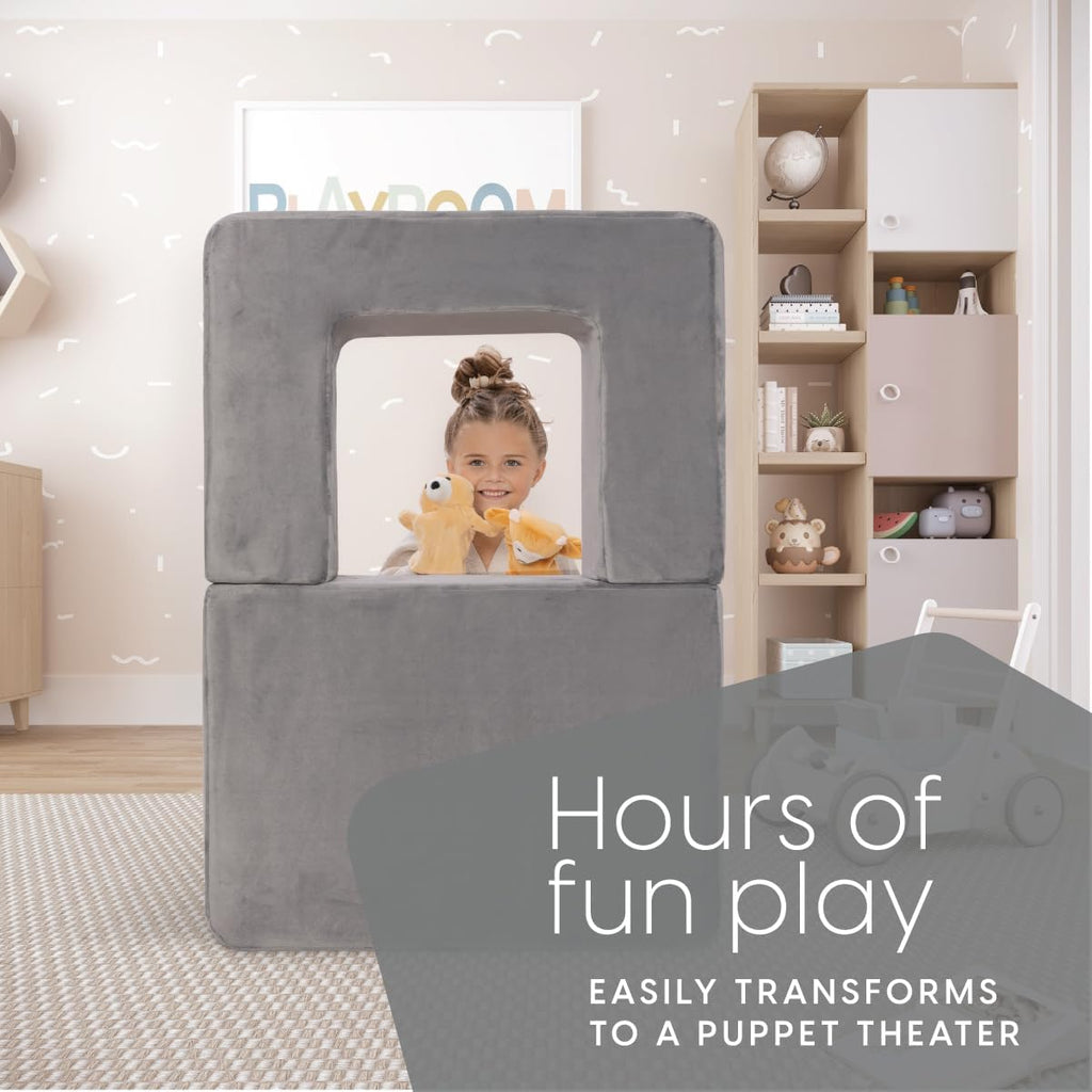 Kids Couch - Modular Kids Sofa for Toddler and Baby Playroom/Bedroom Furniture (Grey Small)