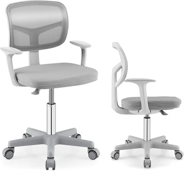 Kids Desk Chair with Detachable Cushion & Armrest, Grey