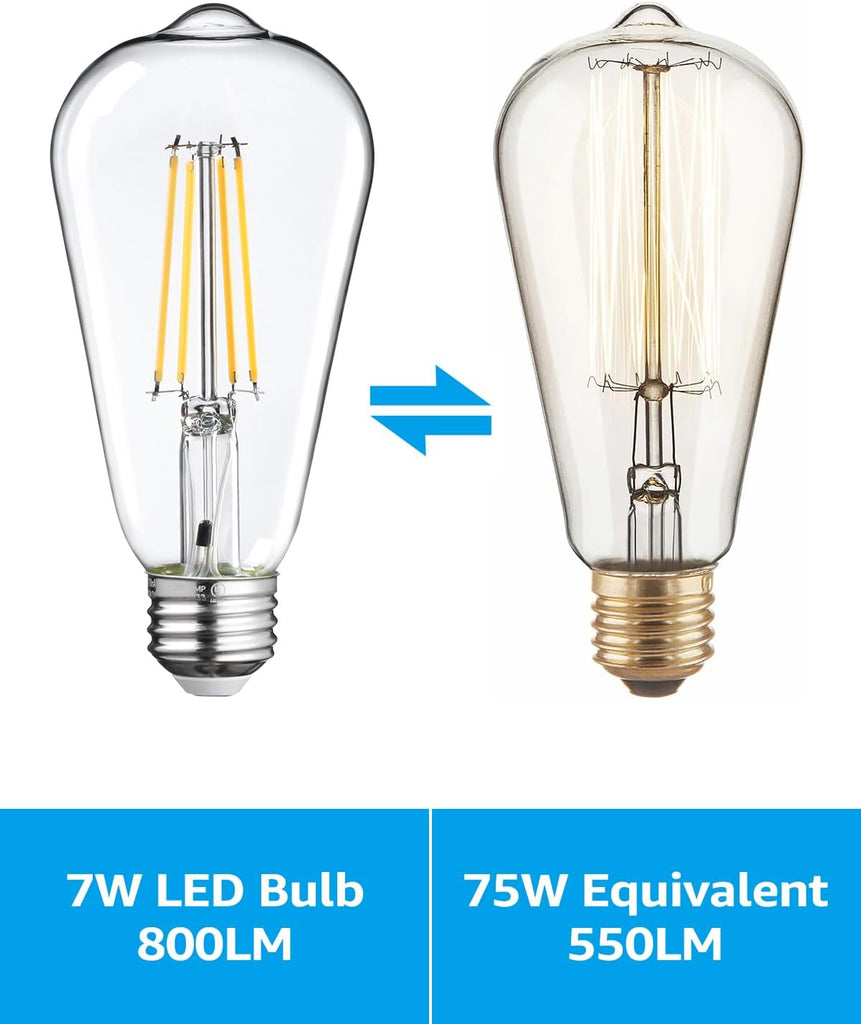 Dusk to Dawn ST19 LED Light Bulbs Outdoor, 2700K
