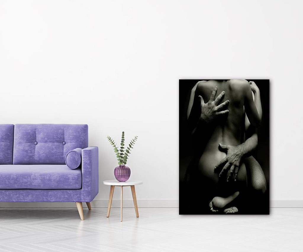 Black and White Sexy Wall Art Abstract Man Woman Canvas Prints Poster for Livng Room Bar Bedroom Hotel Stretched and
