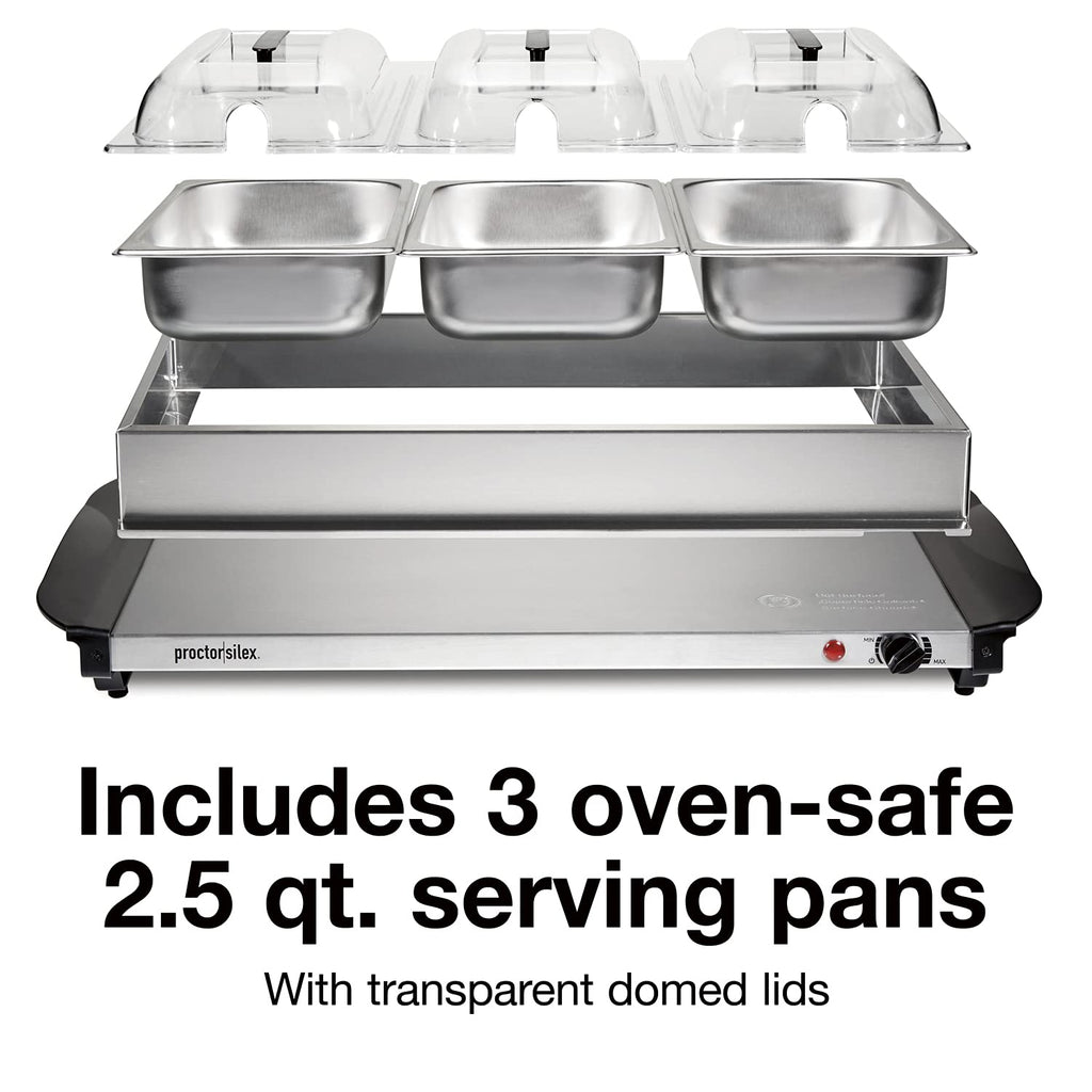 Electric Buffet Server & Food Warmer With Lids