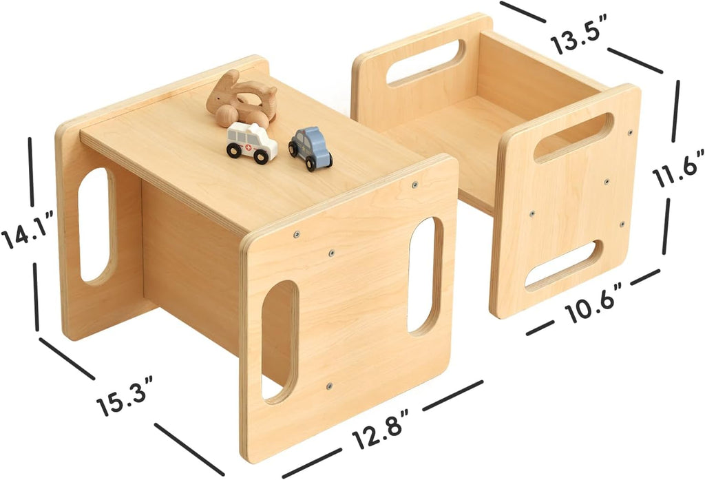 Montessori Weaning Table and Chair Set, Wooden Toddler Table