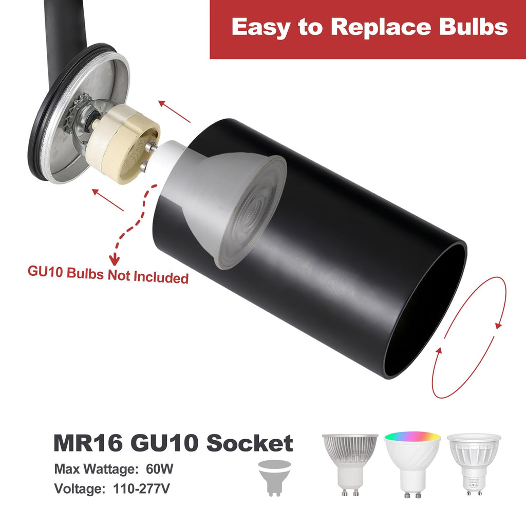 LED Track Lighting Kit with 3.3FT H Type Track Lighting Rails and Floating Canopy Connector, Modern Kitchen