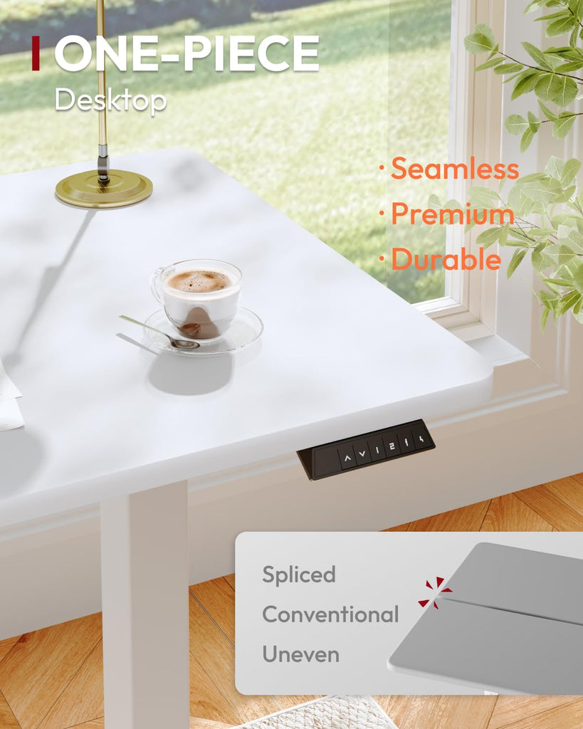 One-Piece 40 x 24'' Electric Height Adjustable Standing Desk