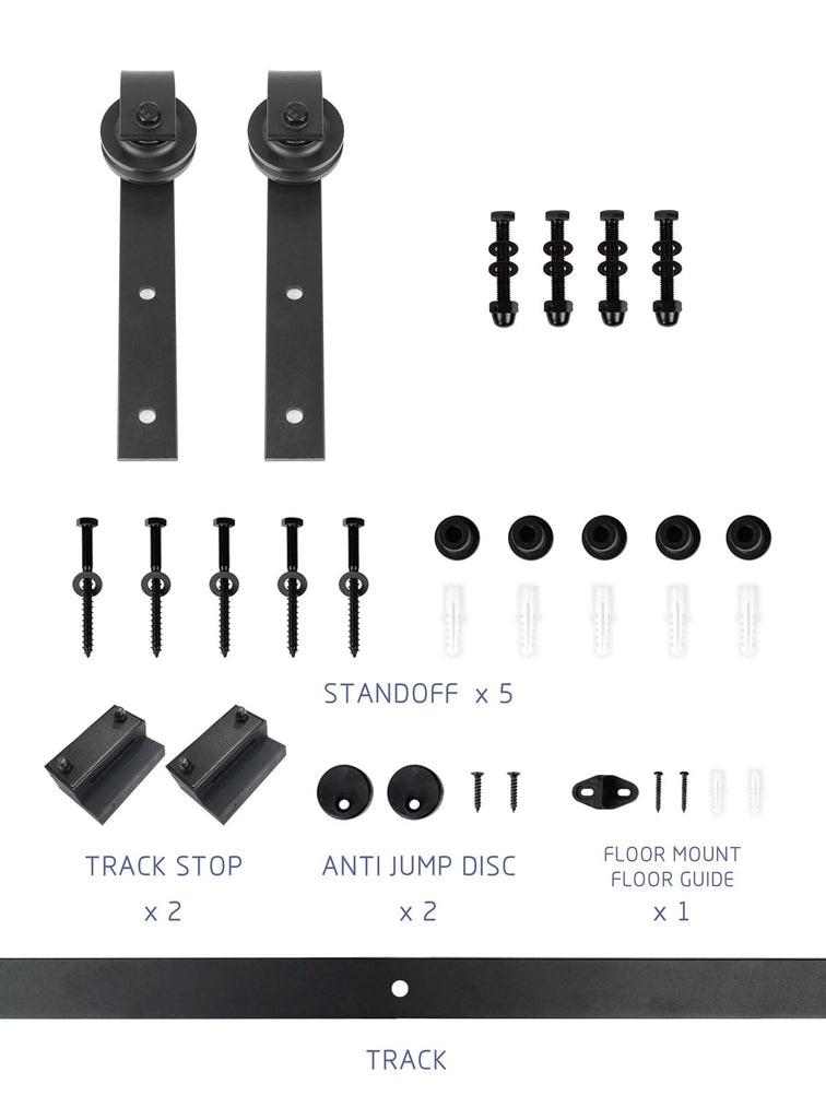 28in x 84in Deep Gray Knotty Pine Barn Door with 5FT Sliding Hardware Kit/Solid Wood/Simple Assembly is Required