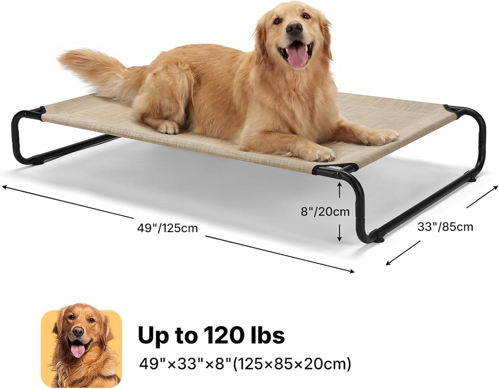Cooling Elevated Dog Bed, Outdoor Raised Dog Bed for Large Dogs