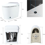 Heated Seat Smart Toilet, One Piece Toilet, Automatic Flush Tank Less Toilet without Bidet, with Foot sensor Flush