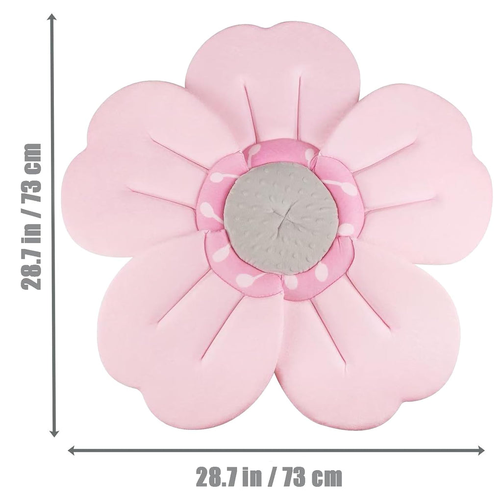 Baby Bath Flower for Sink - Romantic Cherry Blossom Plush Mat - Soft Newborn Insert & Infant Bathtub Cushion