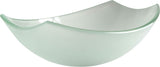 Pendant Modern Tempered Glass Vessel Bowl Sink in Lustrous Frosted, Top Mount Bathroom Sinks Above Counter