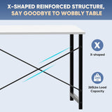 32 Inch Small Computer Desk, Modern Study Work Table Simple Style, WritInchg Desks with X-Shaped ReInchforcement, Black