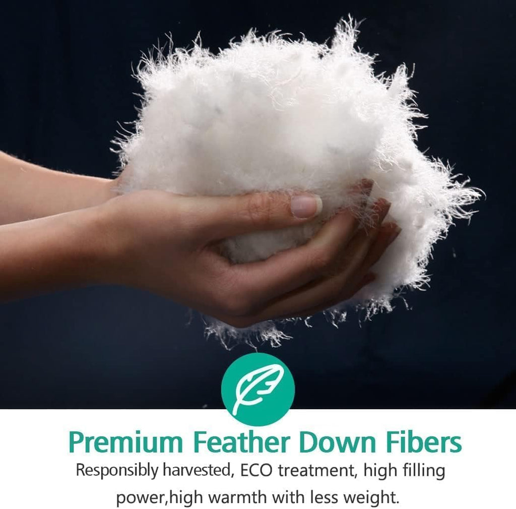 Twin Lightweight Feathers Down Fiber Comforter, Light Warmth Luxury Duvet Insert for Hot Sleepers/Wa