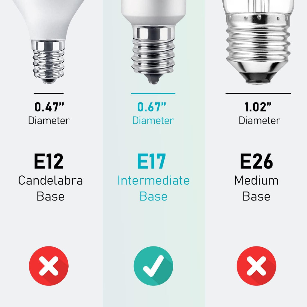 E17 Intermediate Base LED Bulb, 6W (60 Watt Equivalent) G14 Globe Ceiling Fan Light Bulbs, Cool White 4000K, 600