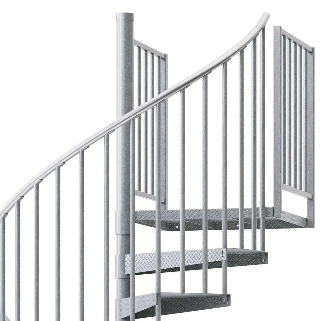 Reroute Industrial Galvanized Exterior 60in Diameter, Fits Height 127.5in - 142.5in, 2 36in Tall Platform Rails