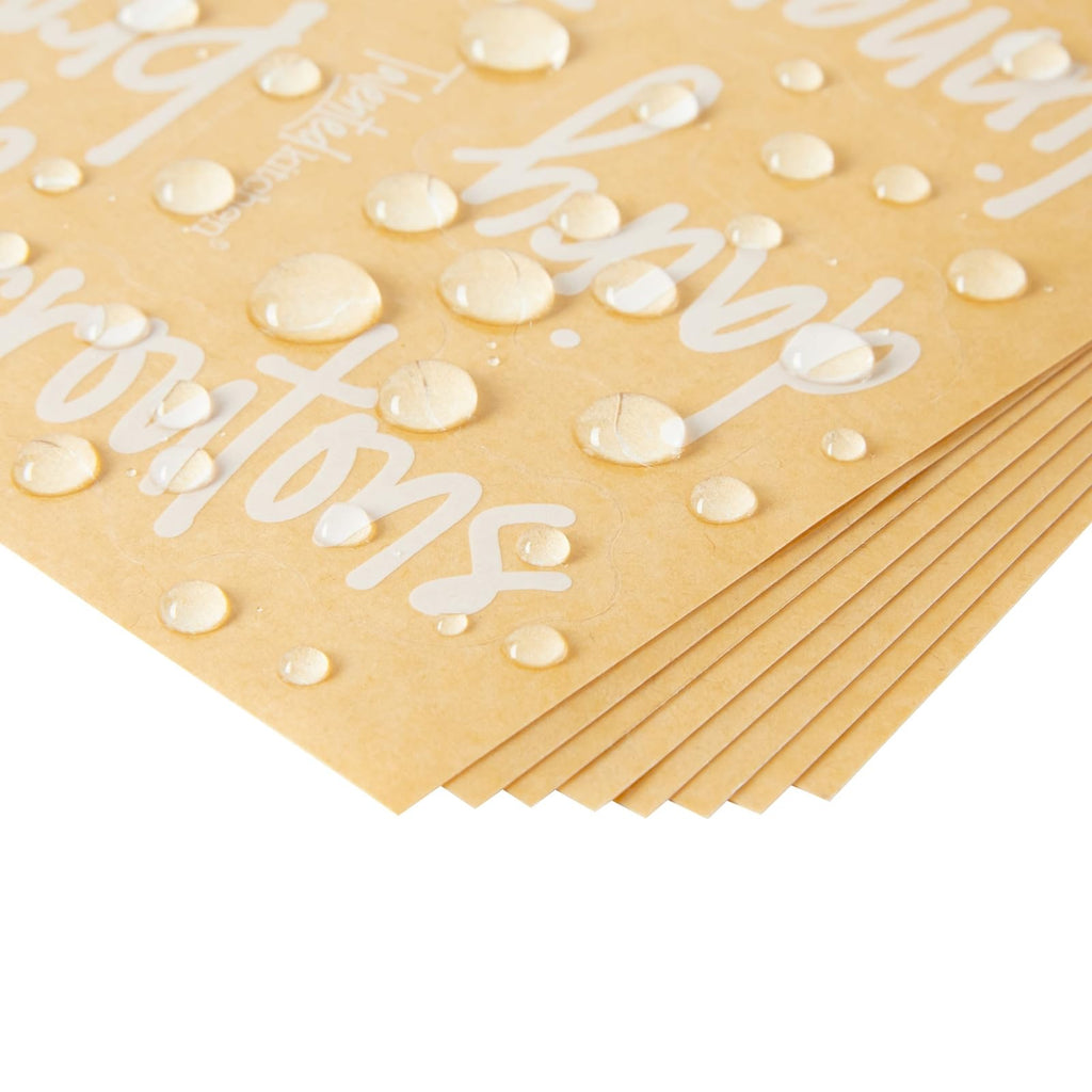 Labels for Storage Bins - 158 Count, White Script Vinyl - Removable Waterproof Labels for Food Containers & Pantry, &