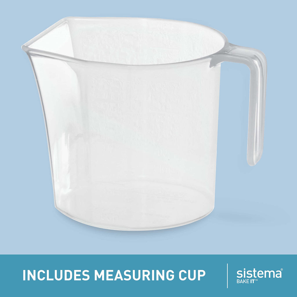 Flour and Sugar Storage Containers for Pantry with Lids and Measuring Cup, Dishwasher Safe, 10.2-Cup, White
