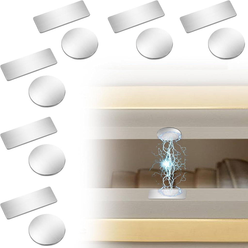 Magnetic Door Catch, Ultra Thin Cabinet Magnets for Closure, Adhesive Drawer & Cabinet Latches, Stainless Steel Easy to