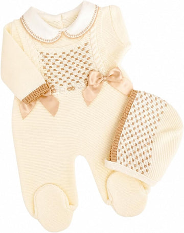Newborn Baby Knitted Clothes Set Coming Home Infant Knit Outfit Girls 3 piece