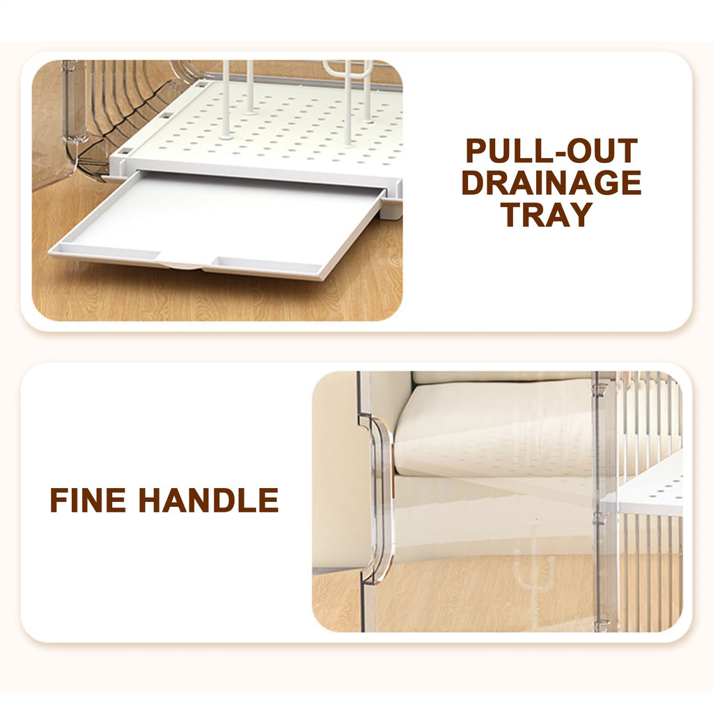 Baby Bottle Drying Rack Large Capacity, Baby Bottle Organizer, 3/4-layer Dustproof Portable Baby Bottle Drying Rack