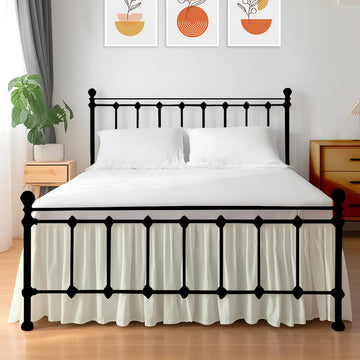 Ruffled Bed Skirt with Split Corners, Gathered Style, 100% Microfiber, 12-Inch Drop, Dust Ruffle Bedskirt with