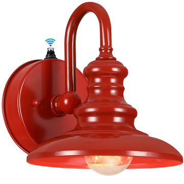 Dusk to Dawn Sensor Outdoor Gooseneck Barn Light Fixture Red