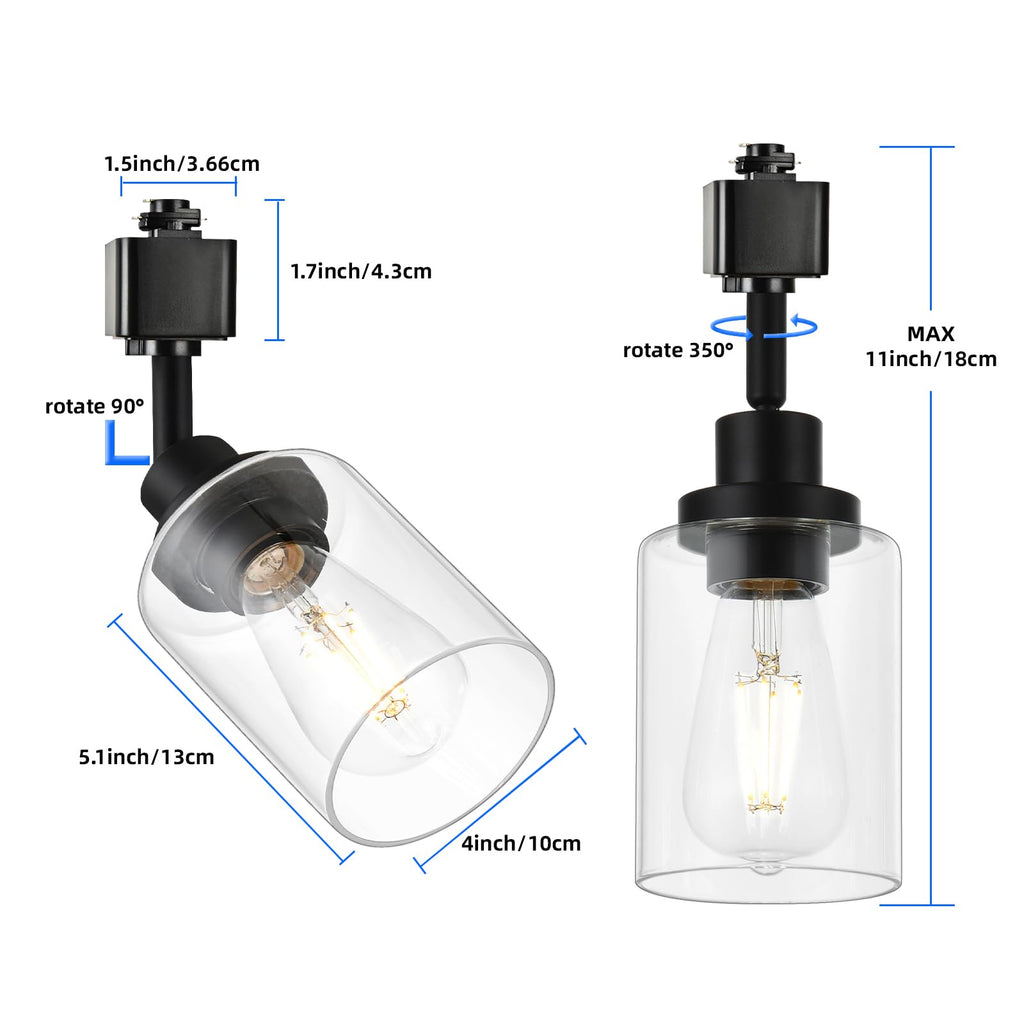 4 Pack H Track Lighting Heads Black Ceiling Track Lighting Fixtures
