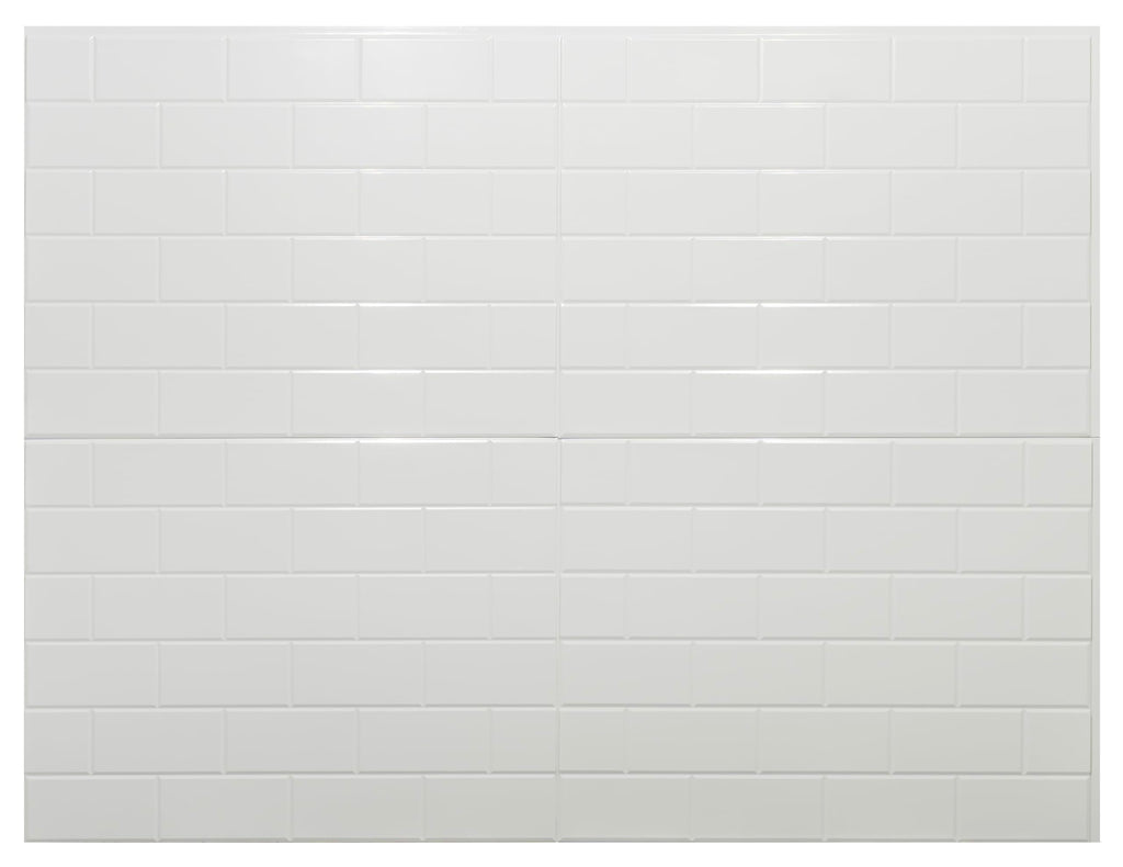 Plain to Beautiful Gloss White Subway Kitchen Backsplash Kit