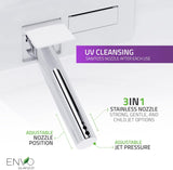 Elongated Smart Toilet with Built-In Bidet, Auto Open, Close and Flush, Heated Seat, White Finish