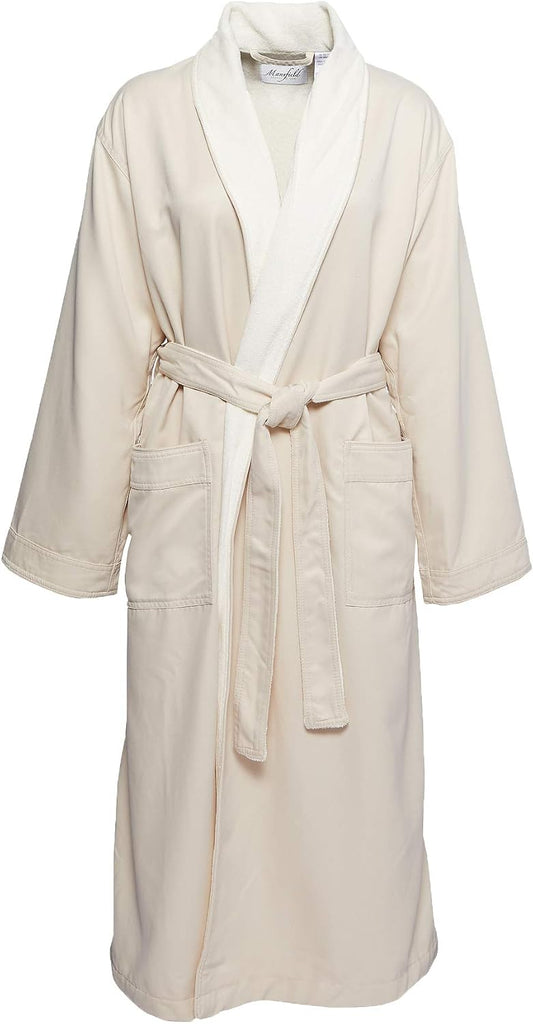 Mansfield, Unisex Microfiber Terry Lined Shawl Collar Spa Bath Robe