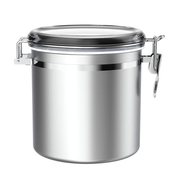 165oz Stainless Steel Airtight Canister with Clear Lid