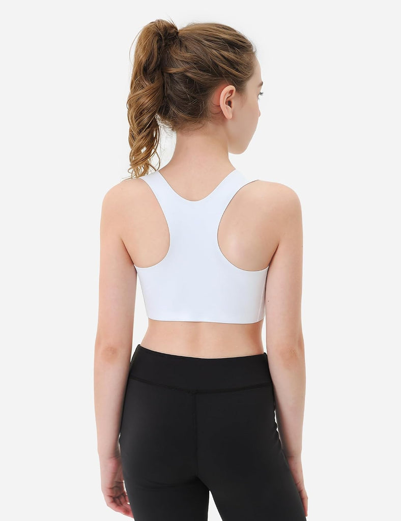 Girls Sports Bra Kids Racerback Training Bras with Sewn in Pads