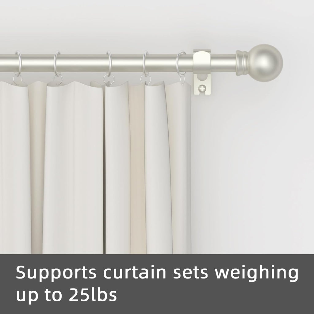 Curtain Rods for windows 32-62 inch, 5/8 inch Decorative Matte Black Splicing Heavy Duty Metal Curtain Rod set with