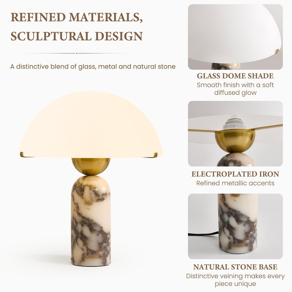 Marble Table Lamp, Modern Mushroom Lamp