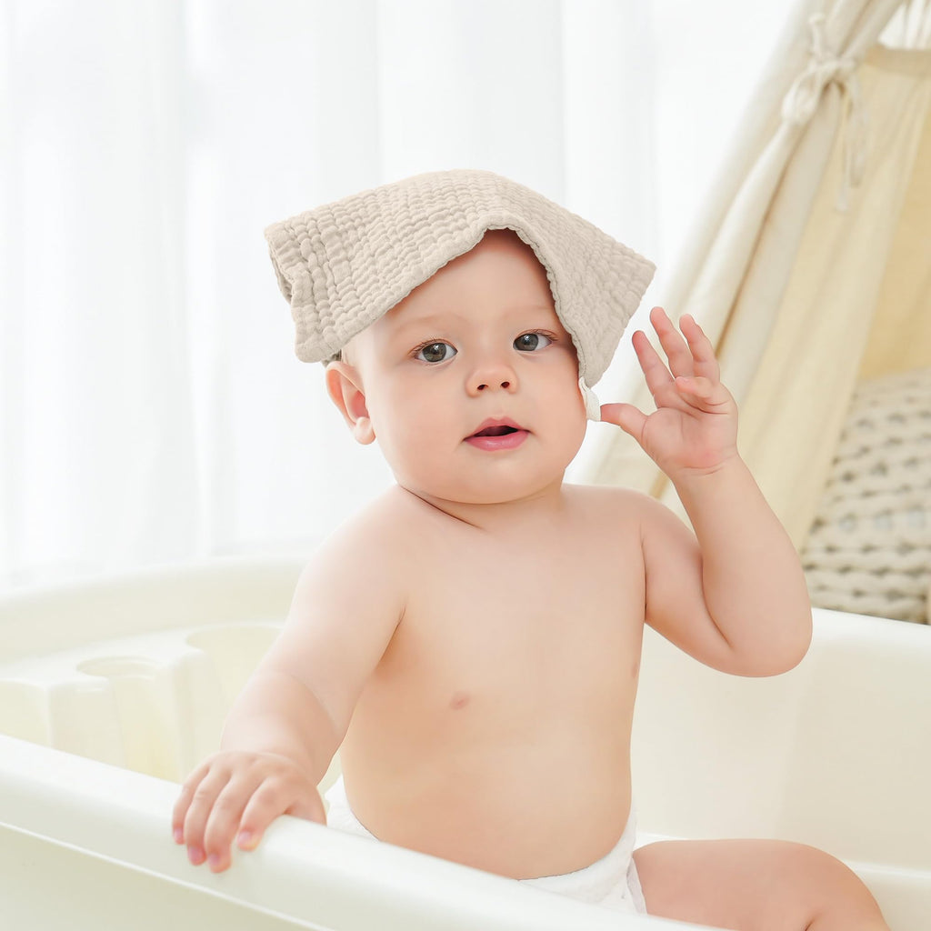 Muslin Burp Cloths 100% Cotton Cloths Baby Burp Cloths Muslin Washcloths Ultra-Absorbent Soft Baby Face Towel Burping