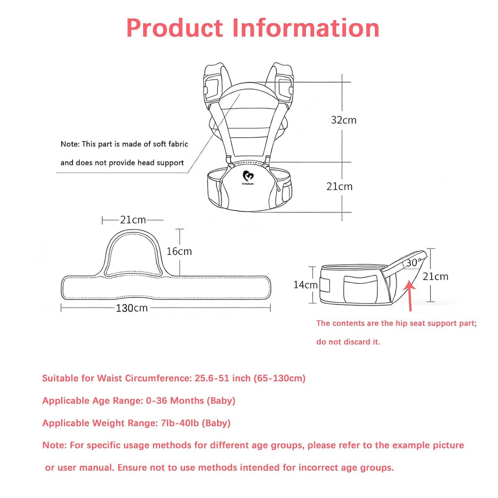Carrier, Multifunction Baby Carrier Hip Seat (Ergonomic M Position) for 3-36 Month Baby, in-1 Ways to Carry, All