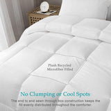 100% Cotton Cover Down Alternative Comforter King- Cloud Bed Comforter for All Season, Breathable Wh