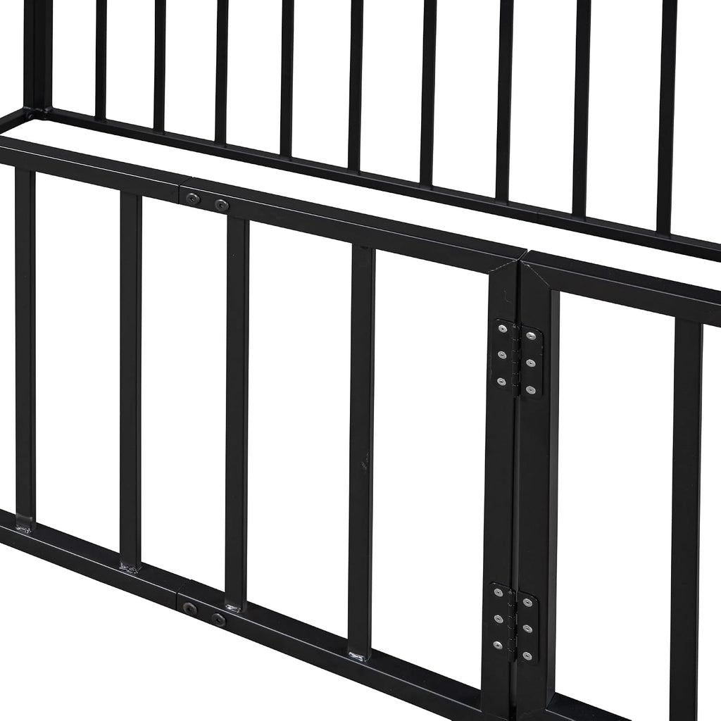 Twin Floor Bed with Fence and Door
