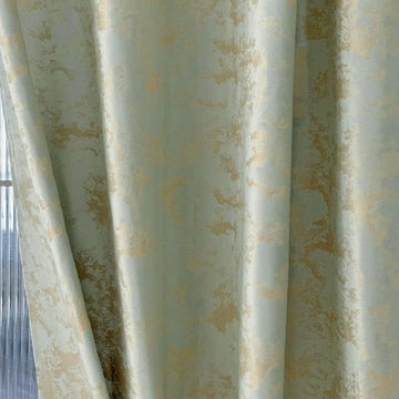 1 Pair Nordic Style Luxury Velvet Curtains Bedroom Green and Gold Curtains (Green, 54x84 Inch)
