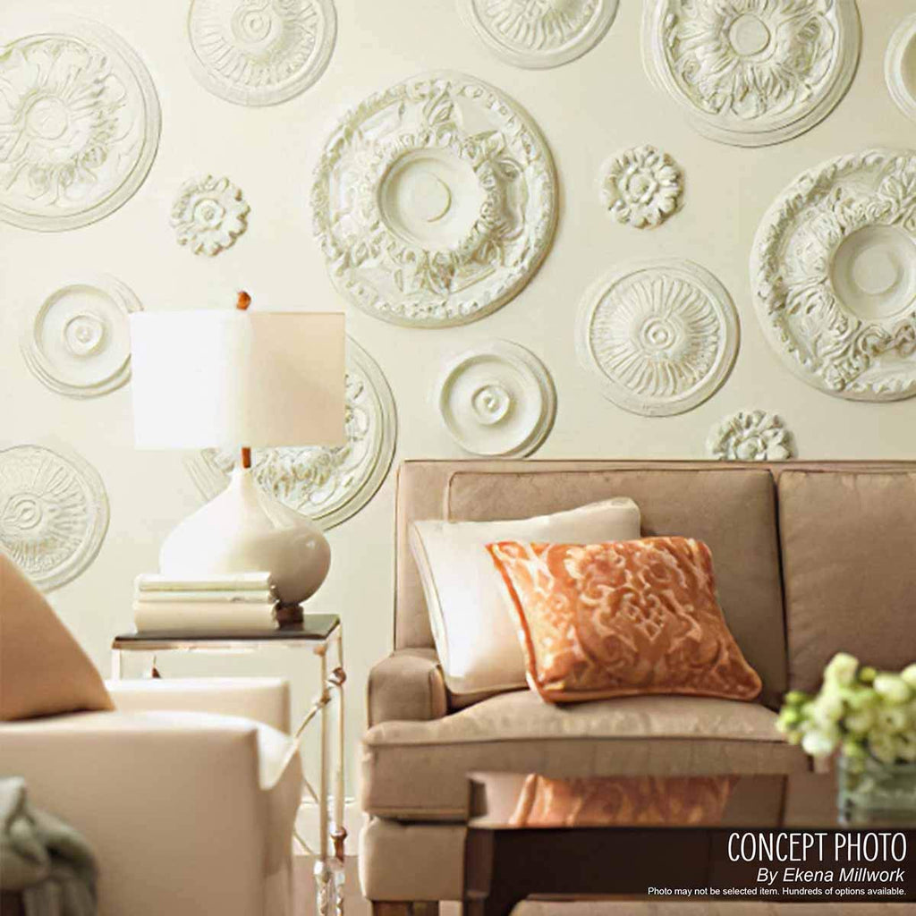 Tellson Two-Piece Ceiling Medallion, 30 5/8" OD x 6" ID (Fits Canopies up to 6 3/4"), Split Design, Primed