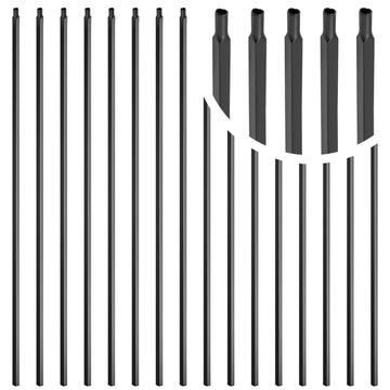 50 Pcs Iron Balusters for Staircase, 1/2" x 44" Wrought Iron, Square Metal Hollow Straight Spindles for Stairs, Satin