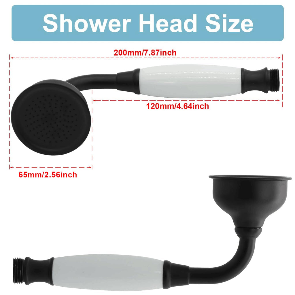 Vintage Handheld Shower Head with 59" Flexible Hose, Black
