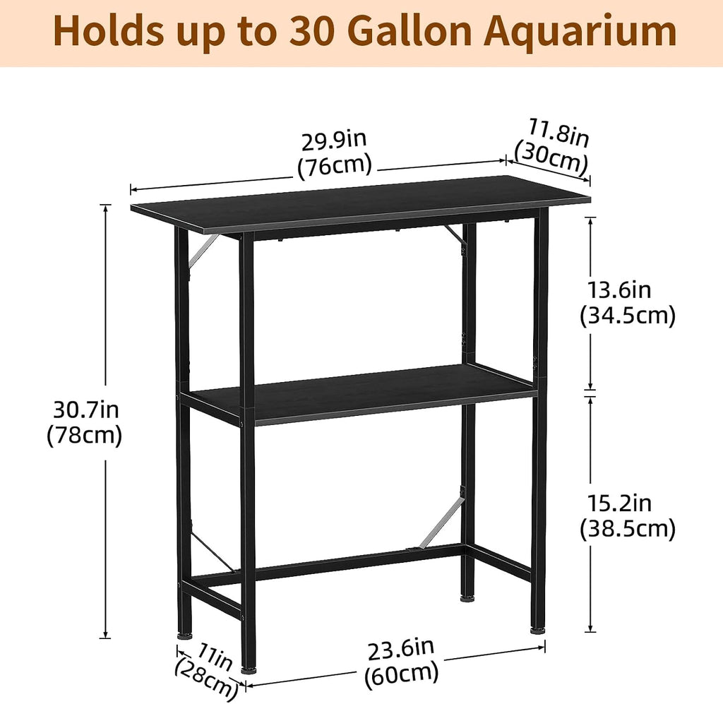 30 Gallon Fish Tank Stand Heavy Duty Metal Aquarium Black