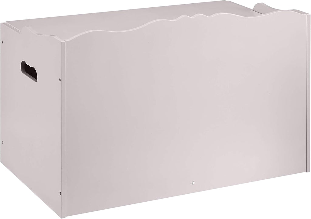 Kids Wooden Toy Storage Chest with Safety Lid, Spacious Organizer , Gray, 30" x 18" x 19"