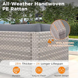 Wicker Outdoor Patio Furniture Set | Gray All-Weather Resistant for Backyard, Garden & Porch