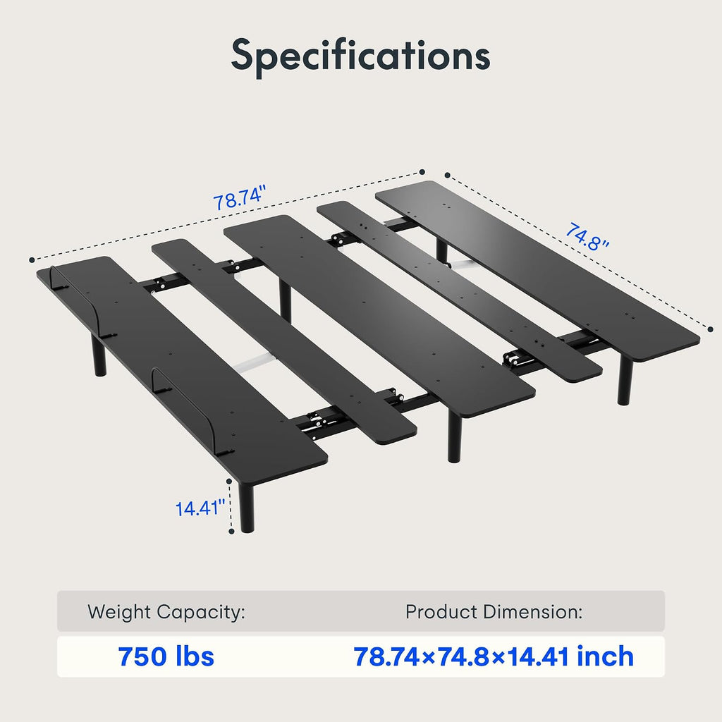 Adjustable Bed Base King Size with Bio Anti-Pinch Technology