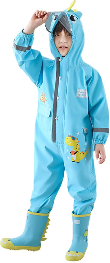 Kids Toddler Boys Girls Rain Suit Waterproof One Piece Coverall