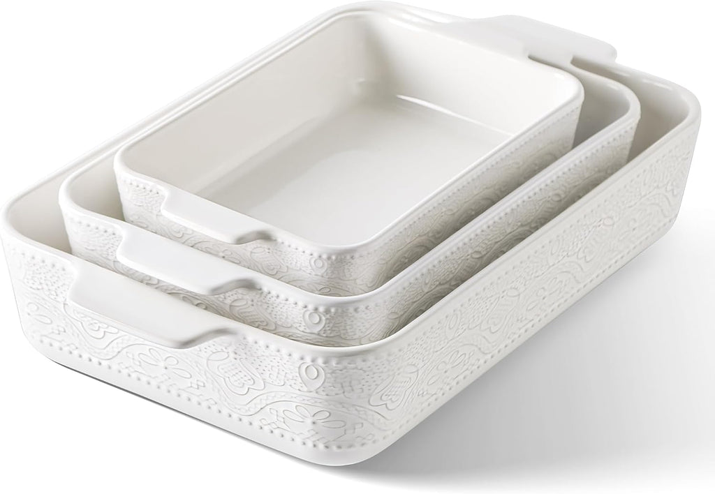 Ceramic Dish Set of 3, Casserole Dishes for Oven, Ideal for , Stewing, Roasting, and Holiday Feasts. The Gift for