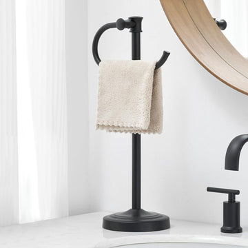 Stand Hand Towel Holder, Countertop Towel Bar, Matte Black