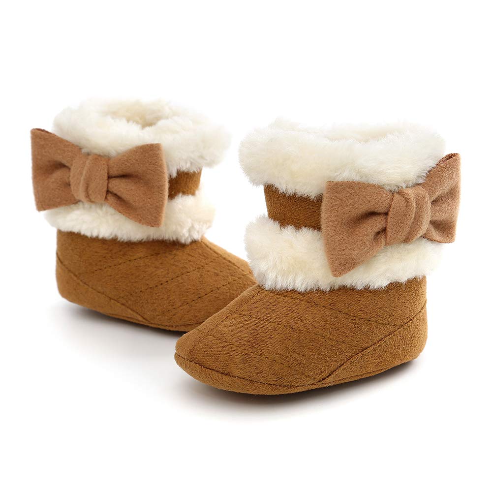 Baby Boy Girl Boots Newborn Shoes Winter Snow Bowknot Anti-Slip Soft Sole Warm Infant Toddler Prewalker Booties